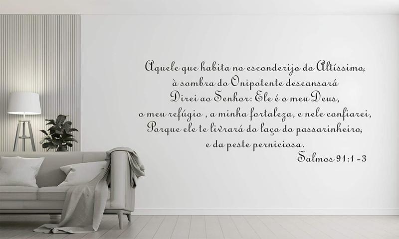 Imagem de Adesivo De Parede Salmos 91: 1-3