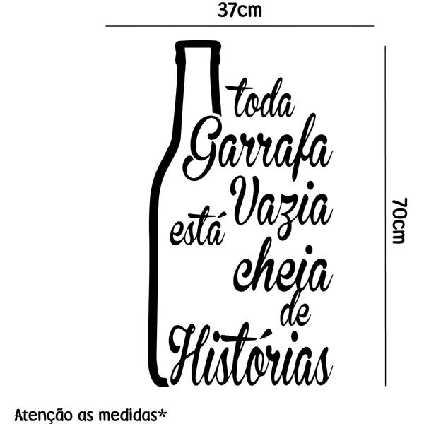 Imagem de Adesivo de Parede Toda Garrafa está Cheia de Historias