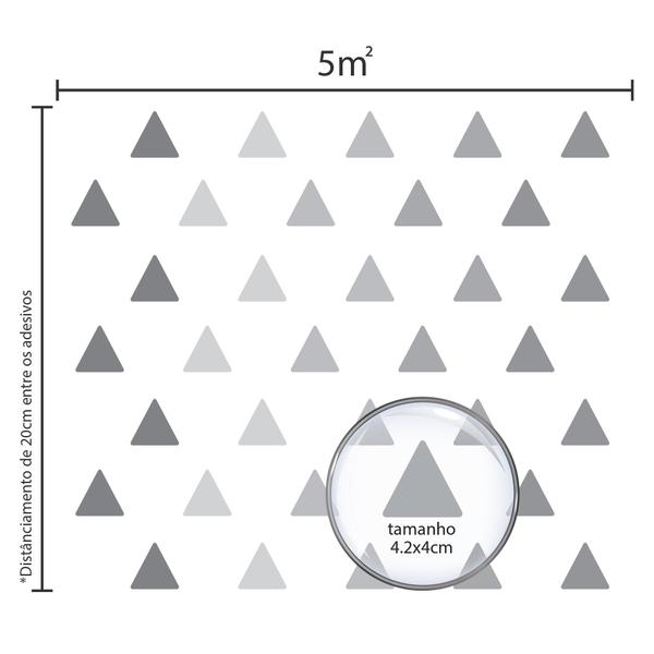 Imagem de Adesivo de Parede Triangulos Tons de Cinza 121un