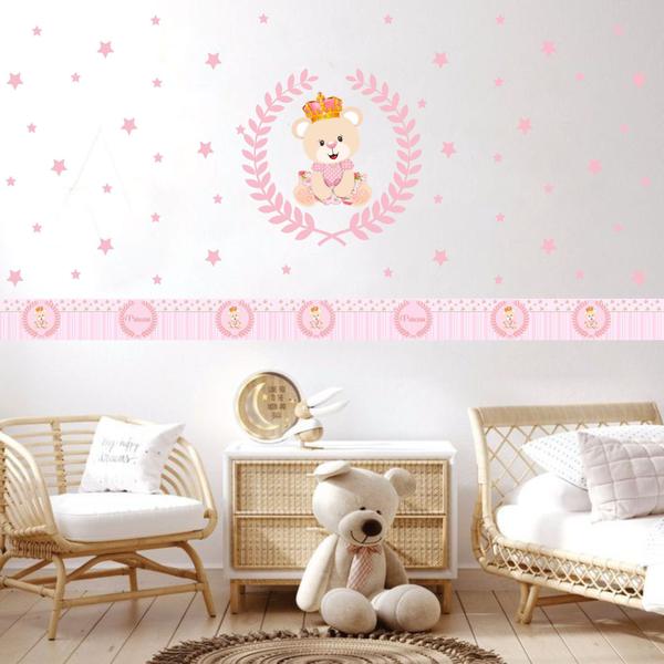 Imagem de Adesivo De Parede Ursa Princesa Rainha Decoração Meninas