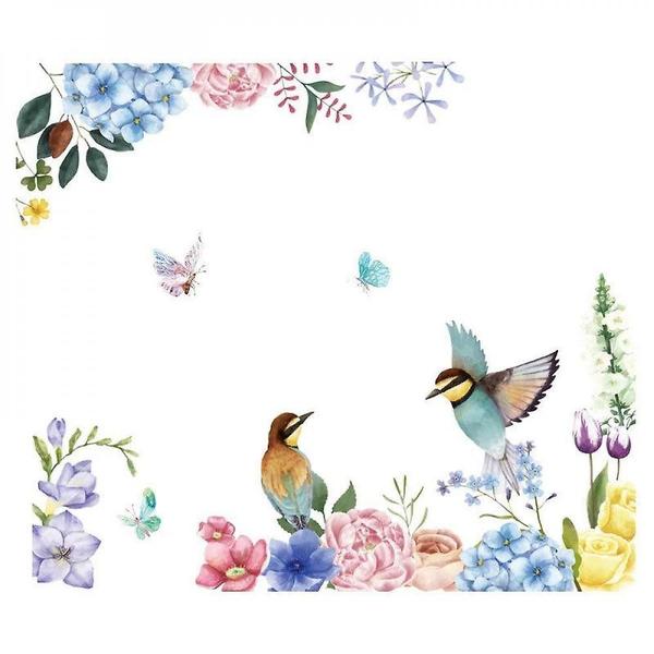 Adesivo de parede Wokex Ink Bird And Flower Decalques PVC 110 cm x 94 Imagem de Adesivo de parede Wokex Ink Bird And Flower Decalques PVC 110 cm x 94