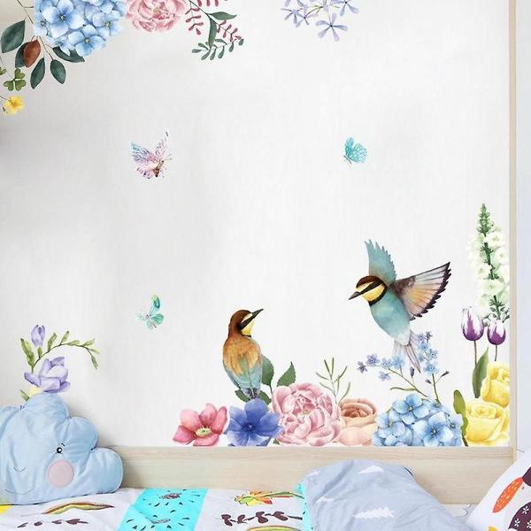 Adesivo de parede Wokex Ink Bird And Flower Decalques PVC 110 cm x 94 Imagem de Adesivo de parede Wokex Ink Bird And Flower Decalques PVC 110 cm x 94