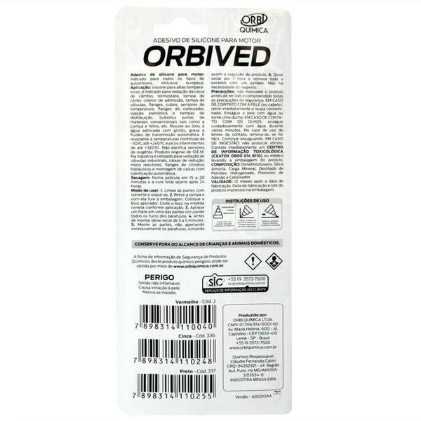 Imagem de Adesivo de Silicone para Motor OrbiVed Preto 50 g - Orbi Quimica