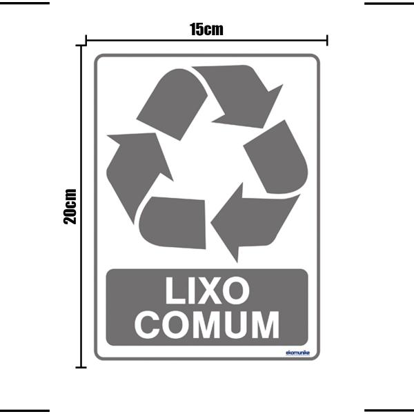 Imagem de Adesivo De Sinalização Lixo Comum 15x20 Ekomunike - S-247 F9e