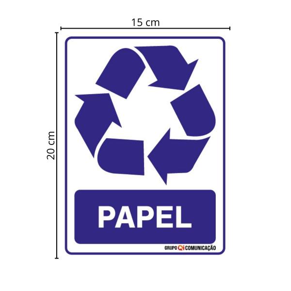 Imagem de Adesivo De Sinalização Lixo Papel 15x20 Qi Comunicação - S-239 Q1A