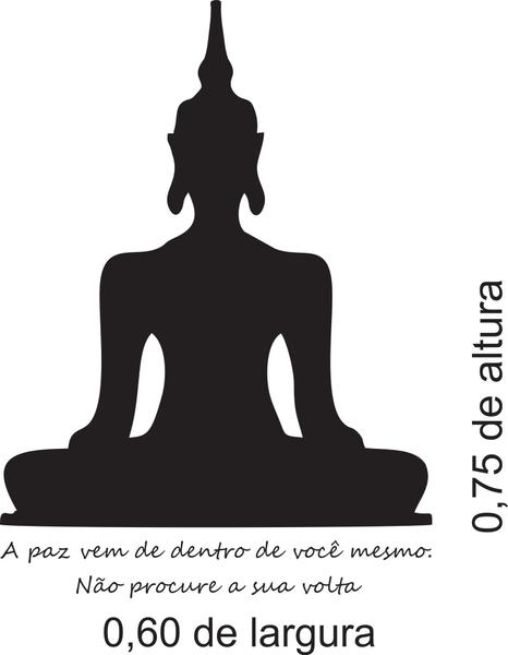 Imagem de Adesivo decorativo Buda com frase de parede