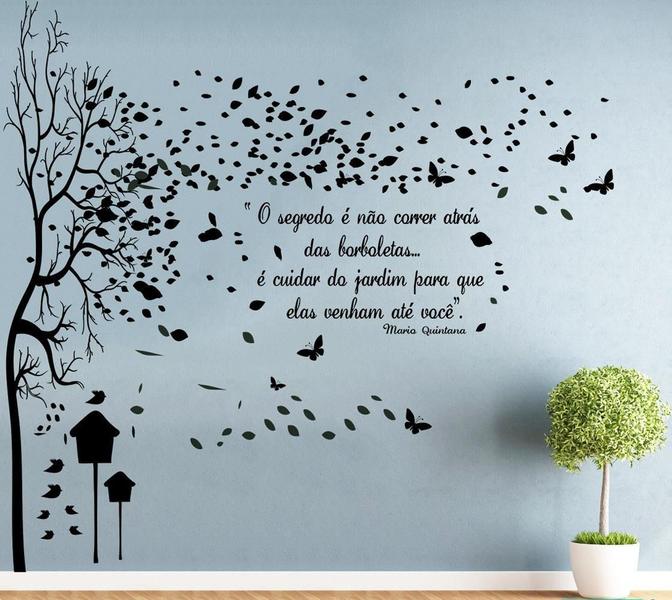 Imagem de Adesivo Decorativo De Parede Com Árvore De 2 Metro E Frase