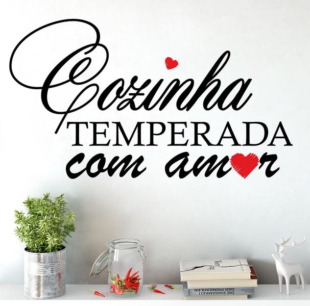 Imagem de Adesivo Decorativo De Parede Cozinha Temperada Com Amor