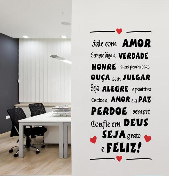 Imagem de Adesivo Decorativo De Parede Frase Fale Com Amor Paz