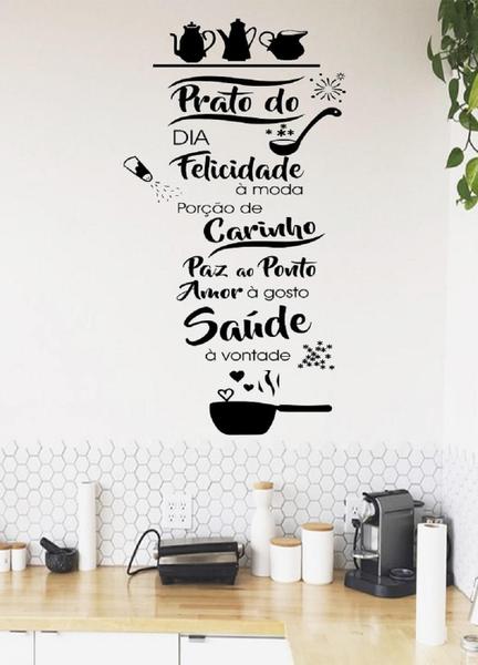 Imagem de Adesivo Decorativo De Parede Frase Prato Do Dia Pra Cozinha