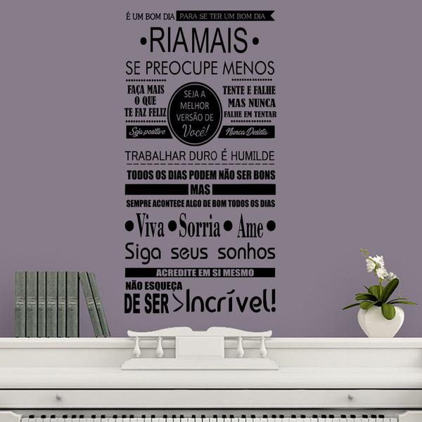 Imagem de Adesivo Decorativo De Parede Frases Viva Sorria Ame Acredite