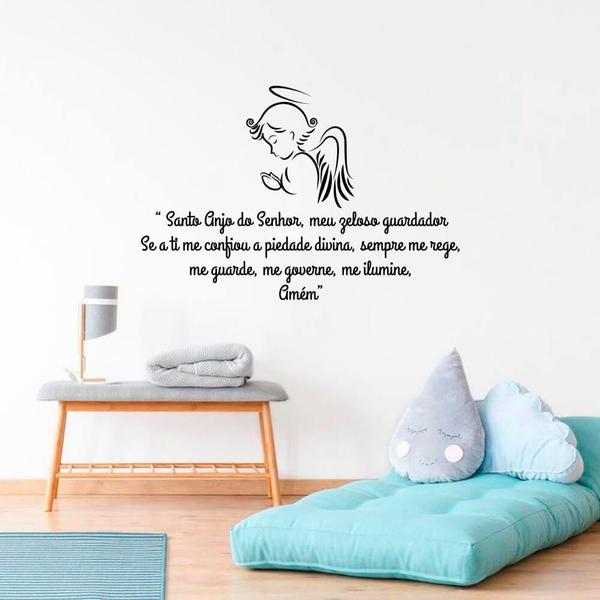 Imagem de Adesivo Decorativo de Parede Oração Santo Anjo Infantil