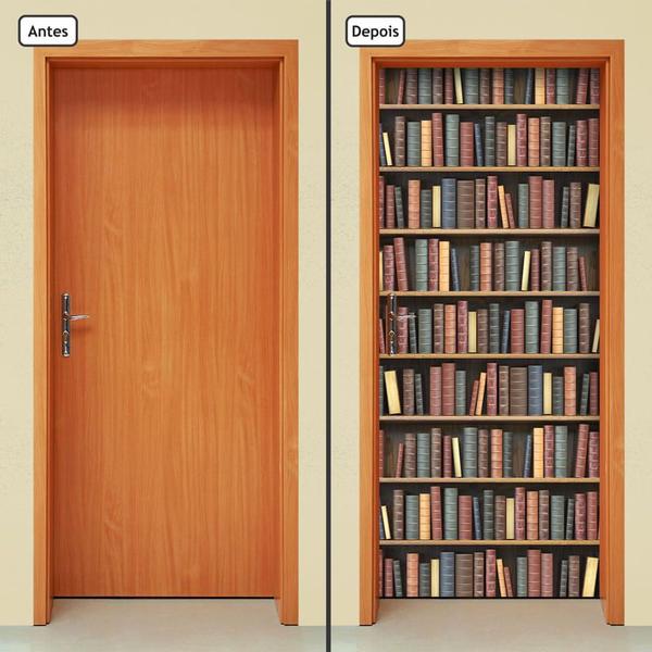 Imagem de Adesivo Decorativo de Porta - Estante de Livros - 2517cnpt