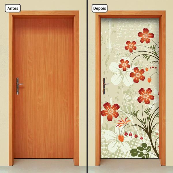 Imagem de Adesivo Decorativo de Porta - Floral - Flores - 2066cnpt