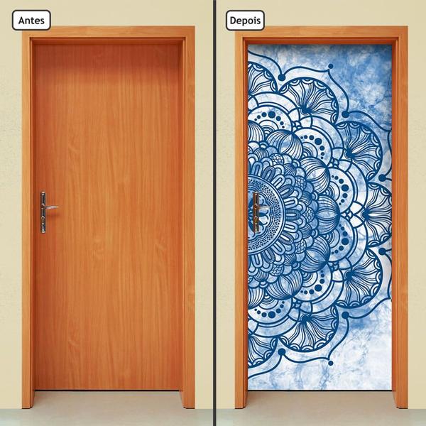 Imagem de Adesivo Decorativo de Porta - Mandala Azul - 2160cnpt