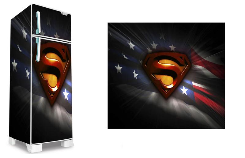 Imagem de Adesivo decorativo geladeira completa   (03 peças 80x190) superman