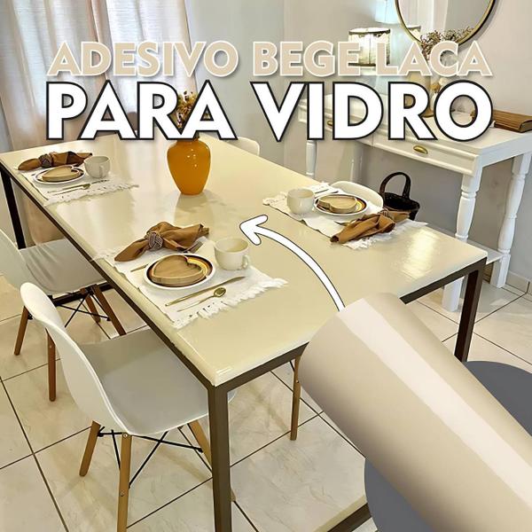 Imagem de Adesivo Decorativo Laca  Bege Envelopar Mesa Móveis Vidros 5m x 1m