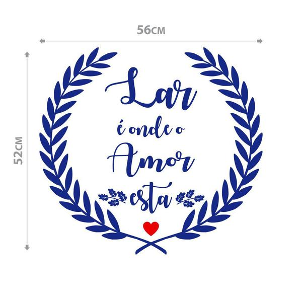 Imagem de Adesivo Decorativo Lar e Amor Azul