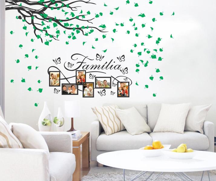 Imagem de Adesivo Decorativo Para Fotos Família e Árvore com Folhas