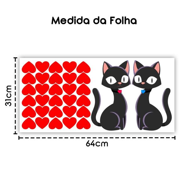 Imagem de Adesivo Decorativo para Geladeira ou Paredes Casal Gatinhos