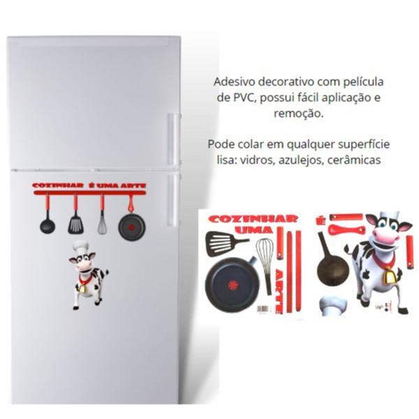 Adesivo Decorativo Para Geladeira Parede Cozinha Vaquinha Chef - JW SHOP Imagem de Adesivo Decorativo Para Geladeira Parede Cozinha Vaquinha Chef