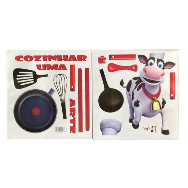 Adesivo Decorativo Para Geladeira Parede Cozinha Vaquinha Chef - JW SHOP Imagem de Adesivo Decorativo Para Geladeira Parede Cozinha Vaquinha Chef