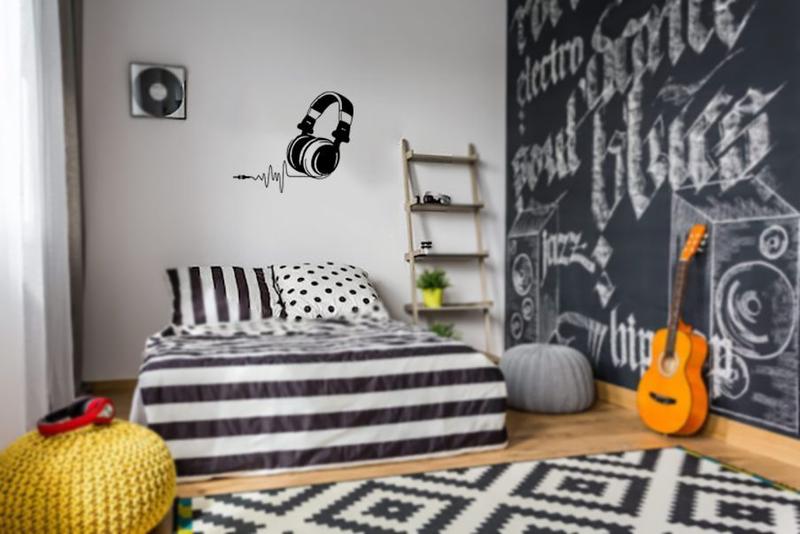 Adesivo Decorativo Parede Fone, Som e Música - Fama Adesivos Imagem de Adesivo Decorativo Parede Fone, Som e Música