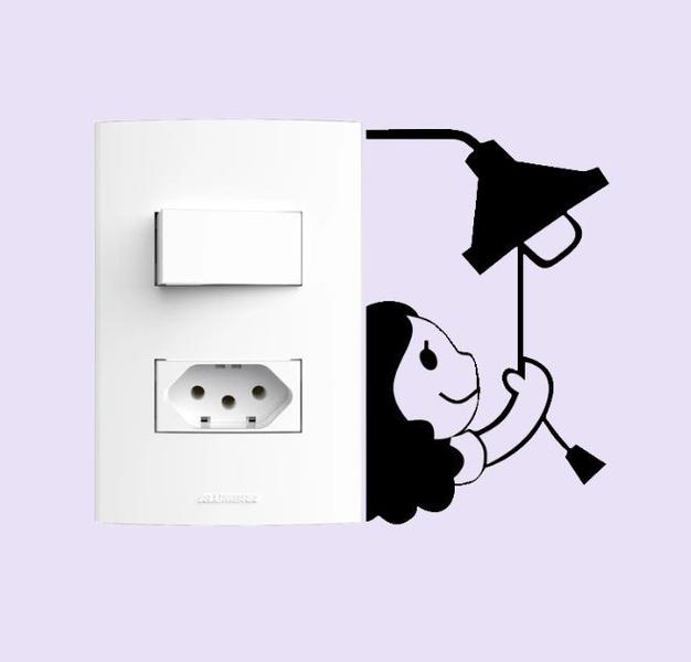 Imagem de Adesivo Decorativo Parede Interruptor Tomada Menina 3pc G009