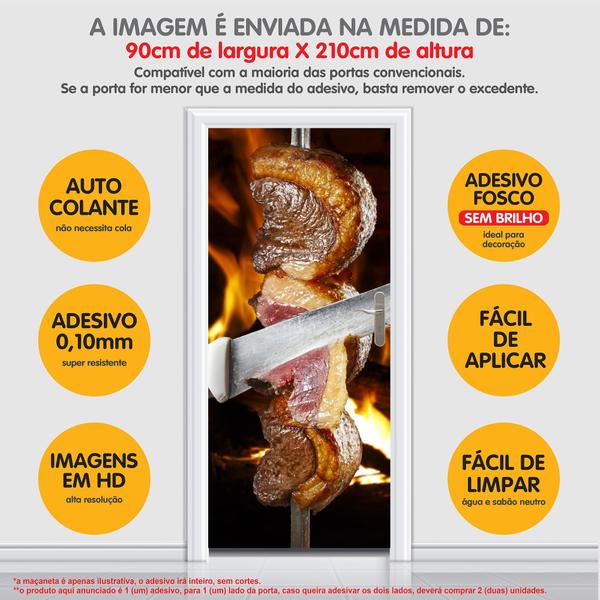 Imagem de Adesivo Decorativo Porta Churrasco Corte Carne Picanha