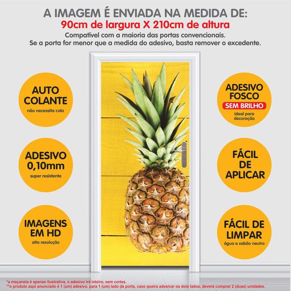 Imagem de Adesivo Decorativo Porta Fruta Tropical Abacaxi Amarelo