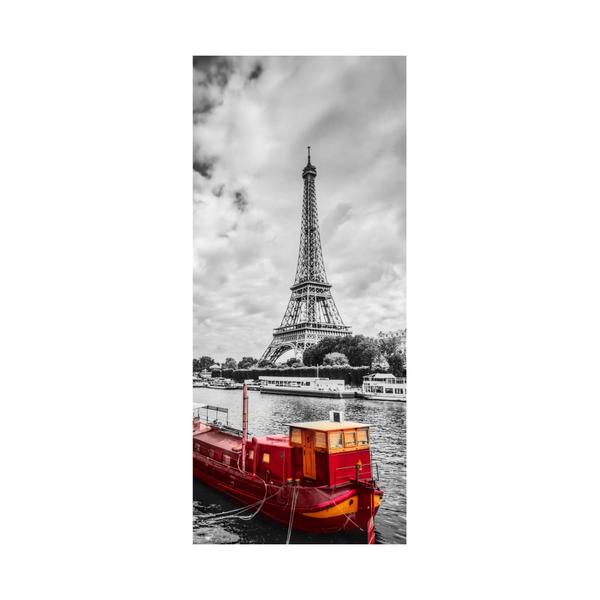 Imagem de Adesivo Decorativo Porta Torre Eiffel Paris Barco Vermelho