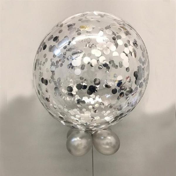 Imagem de Adesivo Decorativo Prata P/ Balão Bubble Silhouete 2m x 30cm