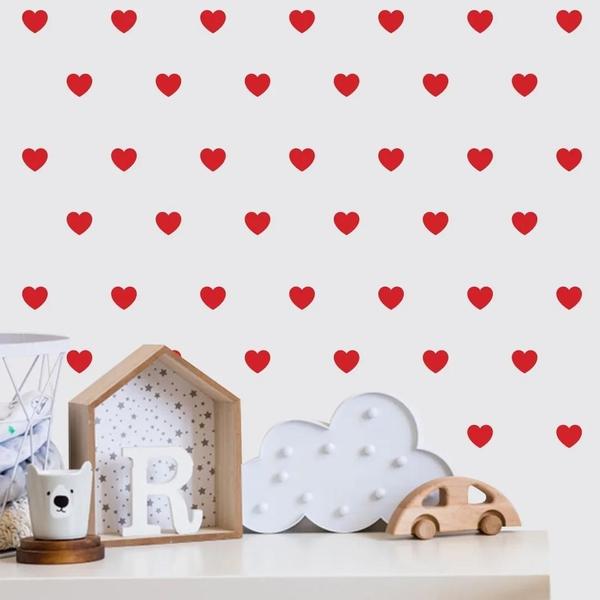 Imagem de Adesivo Decorativo Quarto- Kit Com 150 Corações 3,2 cm x 3 cm