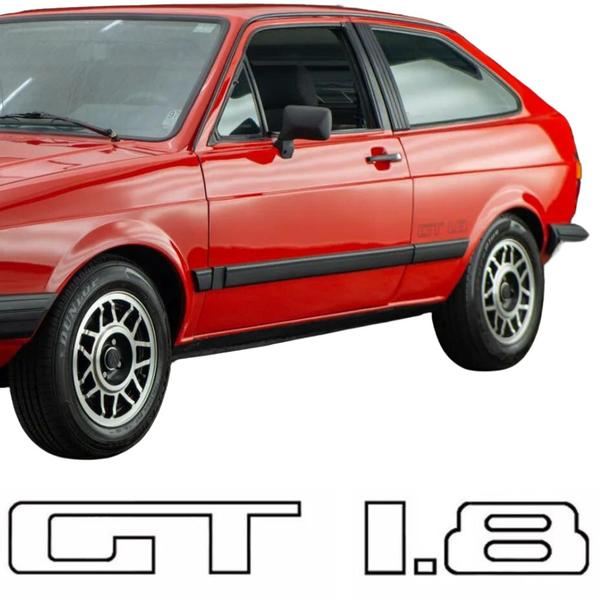 Imagem de Adesivo Emblema Aplique Letreiro Gt 1.8 Traseira Vw Gol 1983 1984 1985 1986 Preto