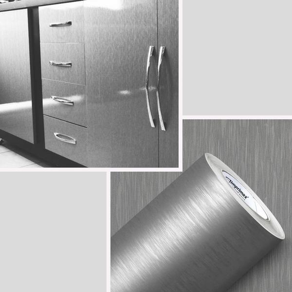 Adesivo Envelpamento Aço Inox Móveis em Geral Várias Medidas - Arth Decor Imagem de Adesivo Envelpamento Aço Inox Móveis em Geral Várias Medidas