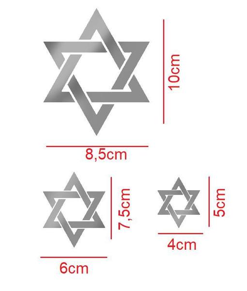 Imagem de Adesivo Estrela De Davi - 3 Unidades - Alta Qualidade
