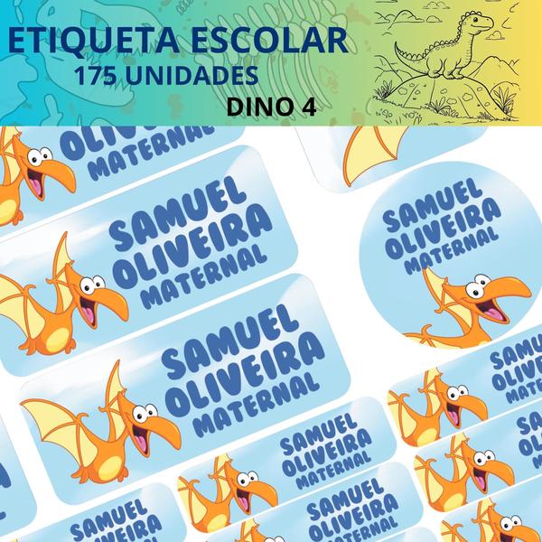 Imagem de Adesivo Etiqueta Escolar Personalizado Vinil Dinossauro 175 UN