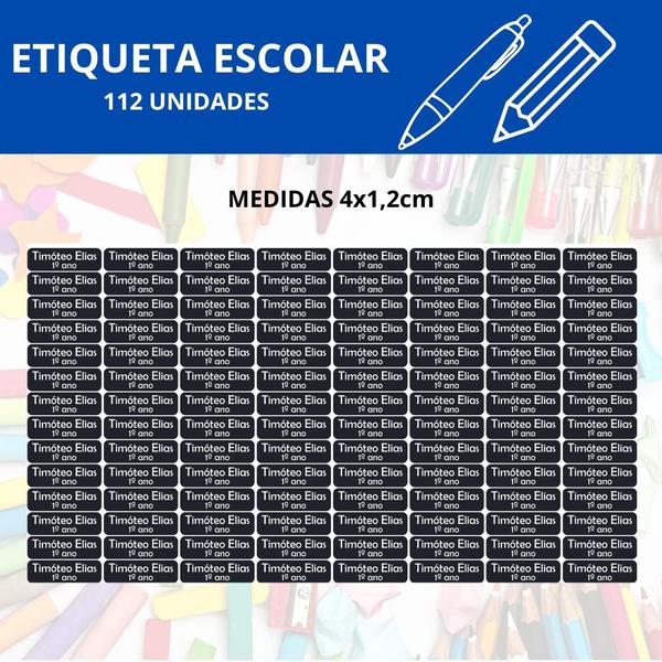 Imagem de Adesivo Etiqueta Escolar Personalizado Vinil - LÁPIS PEQUENAS 112 UN