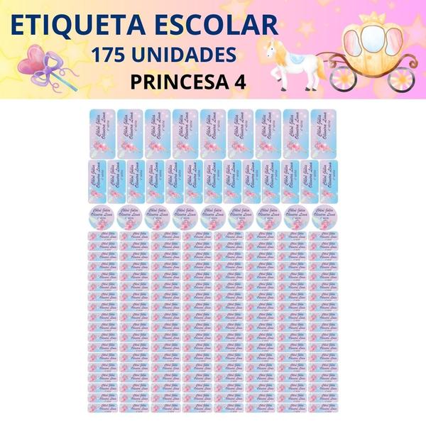 Adesivo Etiqueta Escolar Personalizado Vinil Princesa 175UN - Tectoner Imagem de Adesivo Etiqueta Escolar Personalizado Vinil Princesa 175UN