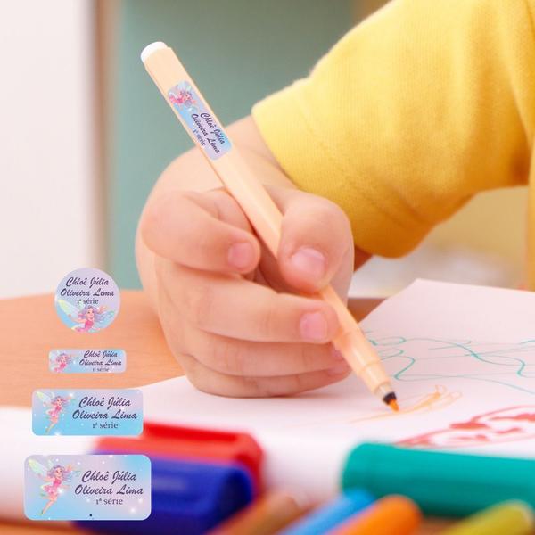 Adesivo Etiqueta Escolar Personalizado Vinil Princesa 175UN - Tectoner Imagem de Adesivo Etiqueta Escolar Personalizado Vinil Princesa 175UN