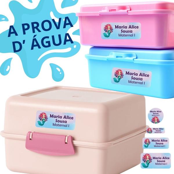 Adesivo Etiqueta Escolar Personalizado Vinil Sereia 129UN - Tectoner Imagem de Adesivo Etiqueta Escolar Personalizado Vinil Sereia 129UN