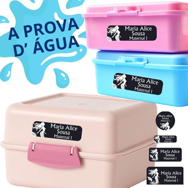 Adesivo Etiqueta Escolar Personalizado Vinil Sereia 175UN - Tectoner Imagem de Adesivo Etiqueta Escolar Personalizado Vinil Sereia 175UN