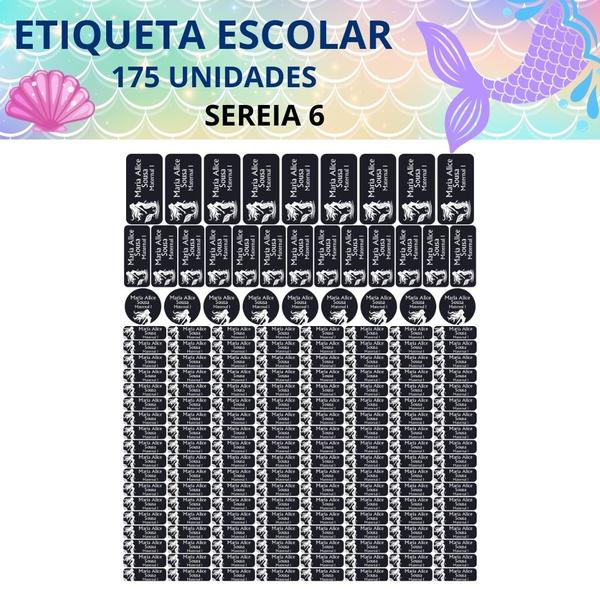 Adesivo Etiqueta Escolar Personalizado Vinil Sereia 175UN - Tectoner Imagem de Adesivo Etiqueta Escolar Personalizado Vinil Sereia 175UN