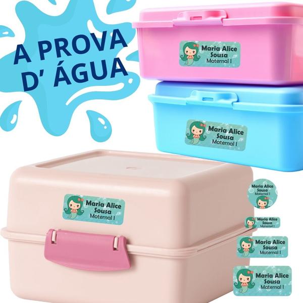 Imagem de Adesivo Etiqueta Escolar Personalizado Vinil Sereia 88UN