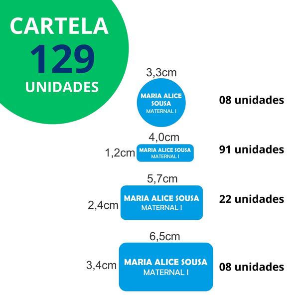 Imagem de Adesivo Etiqueta Escolar Vinil COR PREFERIDA 129 UN