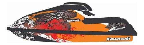 Imagem de Adesivo Faixa Jet Ski Kawasaki Personal. Sxi Skull Laranja