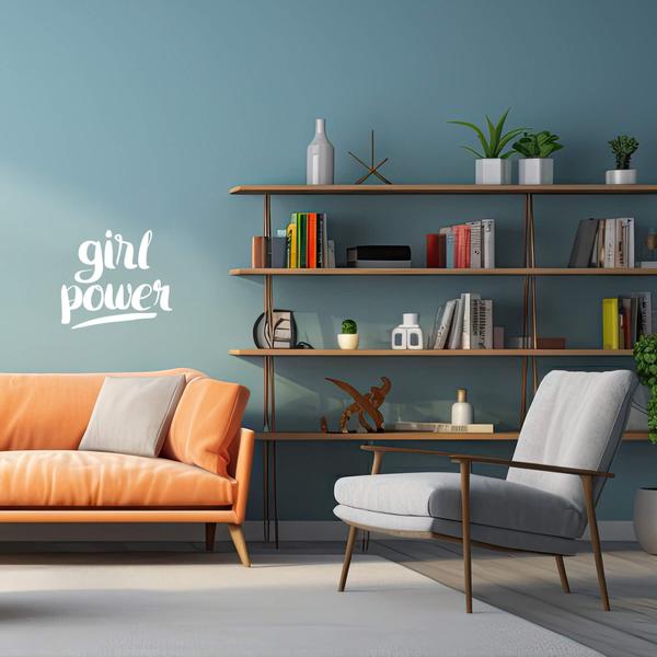 Imagem de Adesivo Frase Inglês Girl Power Poder Feminino Decoração