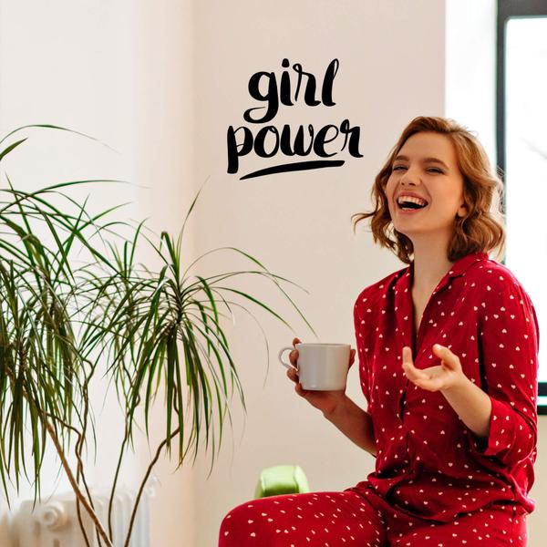 Imagem de Adesivo Frase Inglês Girl Power Poder Feminino Decoração