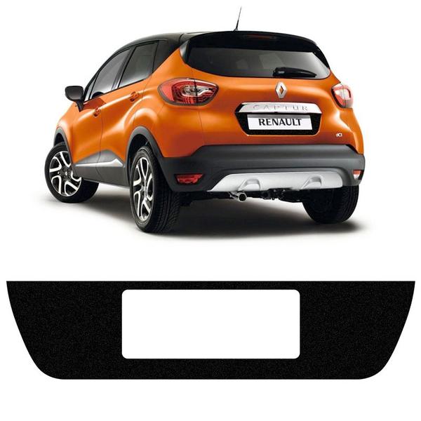 Imagem de Adesivo Fundo De Placa Renault Captur Protetor Preto Tuning