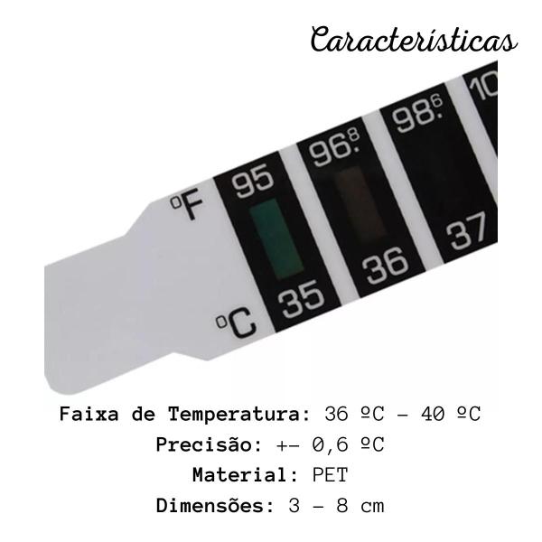 Imagem de Adesivo Indicador de Temperatura - Termômetro Infantil Faixa (3 Und)